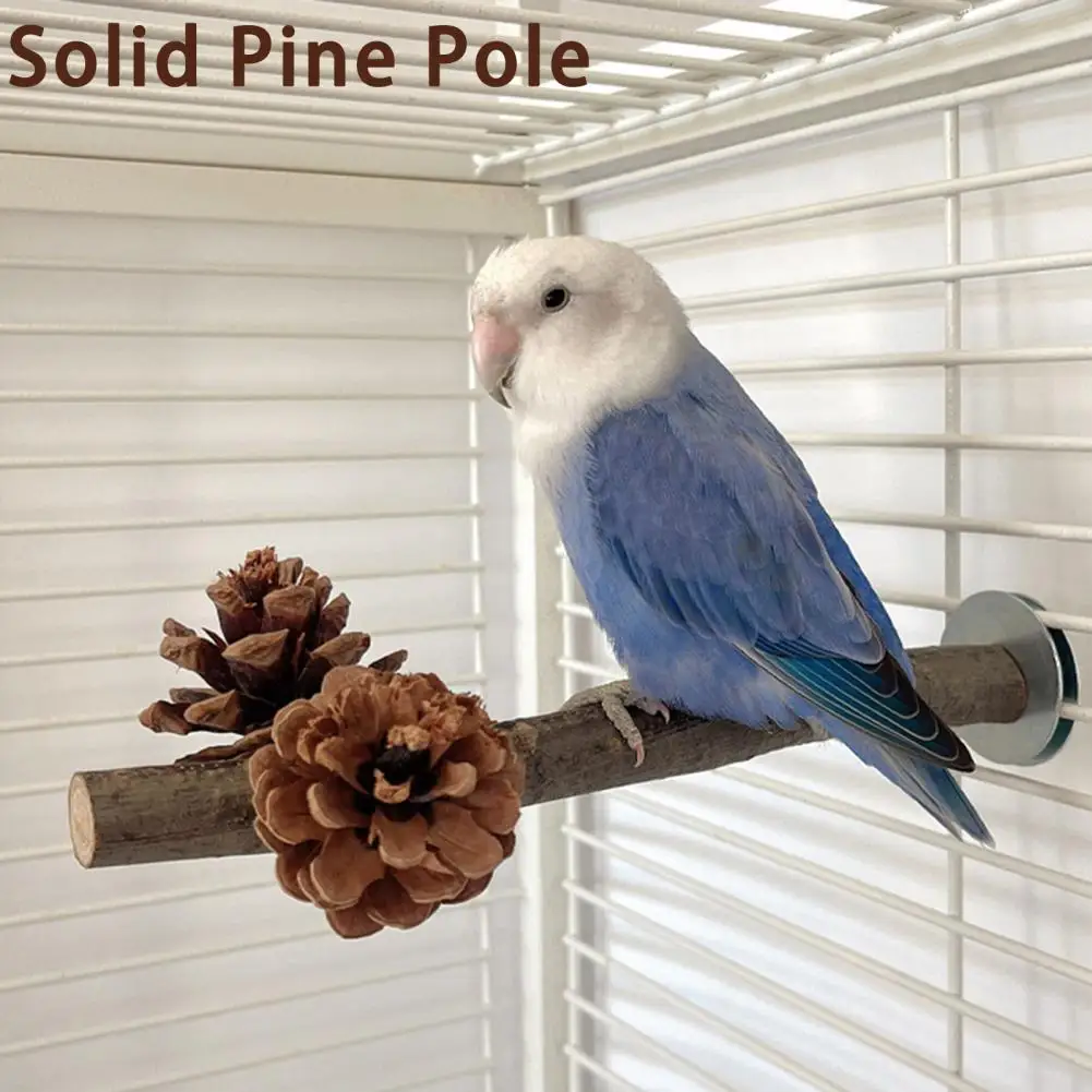 

Стоячая палочка для птиц с сосновой шариком, устойчивая к укусам деревянная попугай, кокатиэль, попугай, подставка, Когтевран, шлифовальная ...