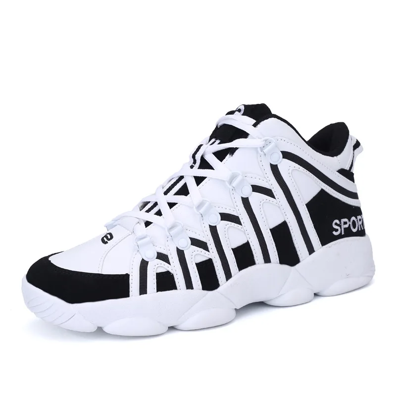 

Men High-Top Sneakers Basketball Shoes Male Cushioning Light Comfortable Nice Sports Athletic Training Leather Sport Shoe Zapat