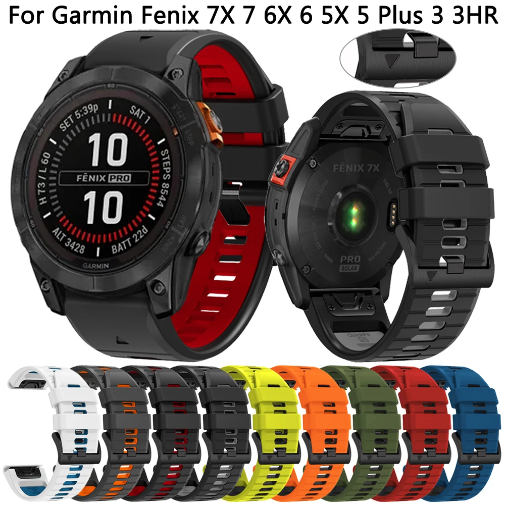 Ремешок для наручных часов Garmin Fenix 7X 7 6X 6 Pro 5 5X Plus силиконовый браслет