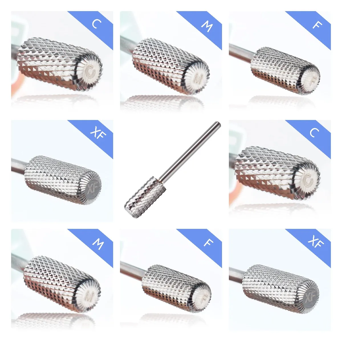 

[2022 Upgraded] Large Barrel Tungsten Nail Drill Bits 3/32"(2.35MM) Cabide Safety Flat Top Fast Remove Acrylic or Hard Gel