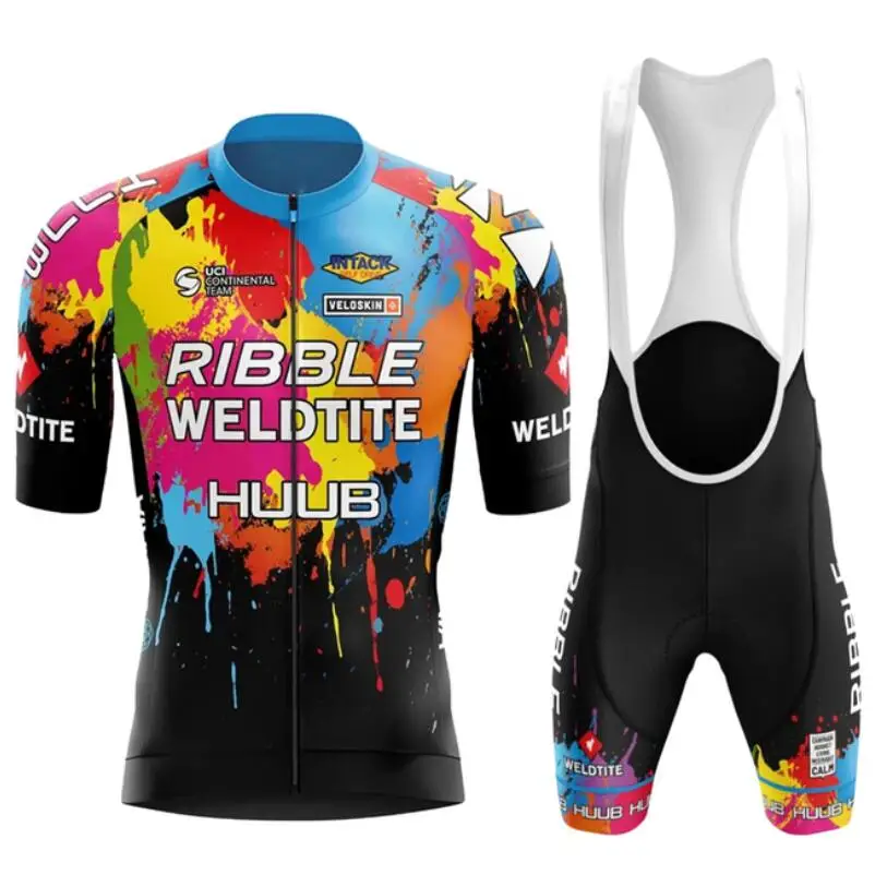 

2022 HUUB Graffiti Color Cycling Clothing Summer Short sleeve MTB Cycling Jersey Cycling Shirts Men Bike Jersey Ropa de Ciclismo