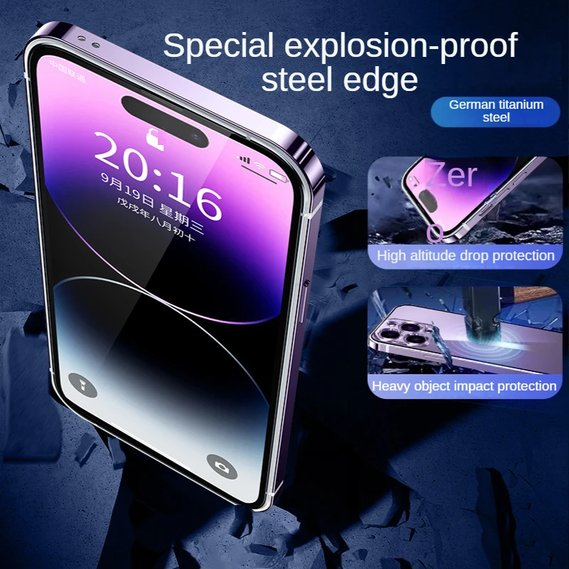 Luxury Design iPhone 14 Pro Max Case Metal Frame Transparent Back Metal Lens Protection Case for iPhone14 Plus 12 13Promax Cover