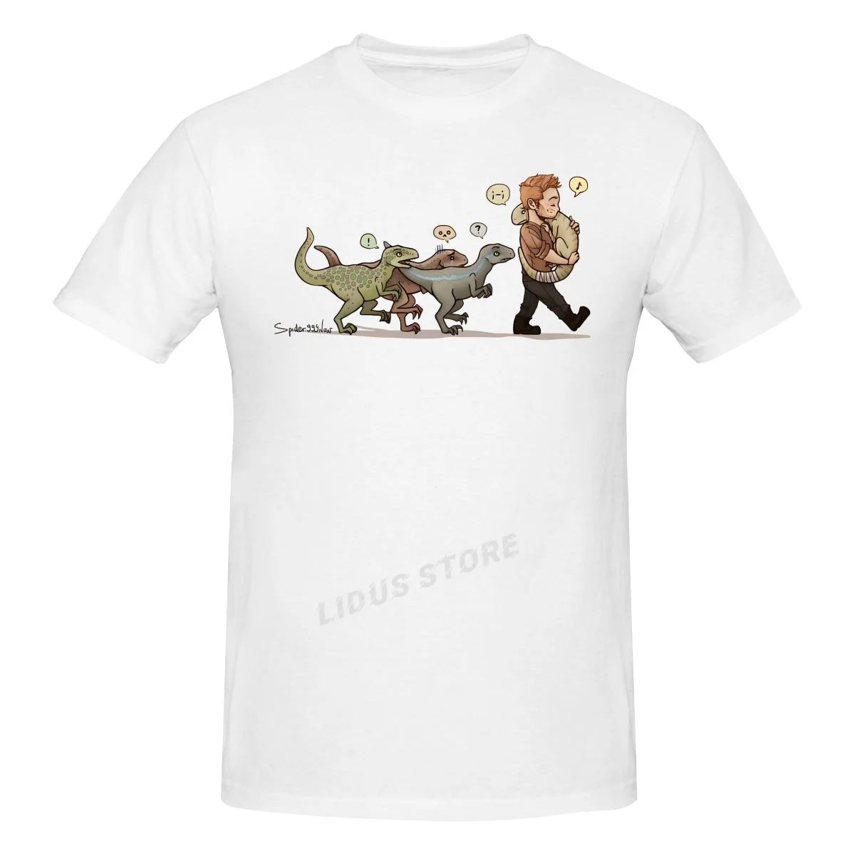 

Jurassic Park T-Shirts For Men Dino Walk Funny Crewneck Cotton T Shirt