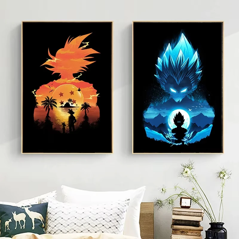 Фото Постер с изображением аниме-персонажей Dragon Ball, Guko, Demon Slayer, Naruto, классические японские картины на холсте, настенный декор, украшение для детской комнаты, подарок на Рождество №3