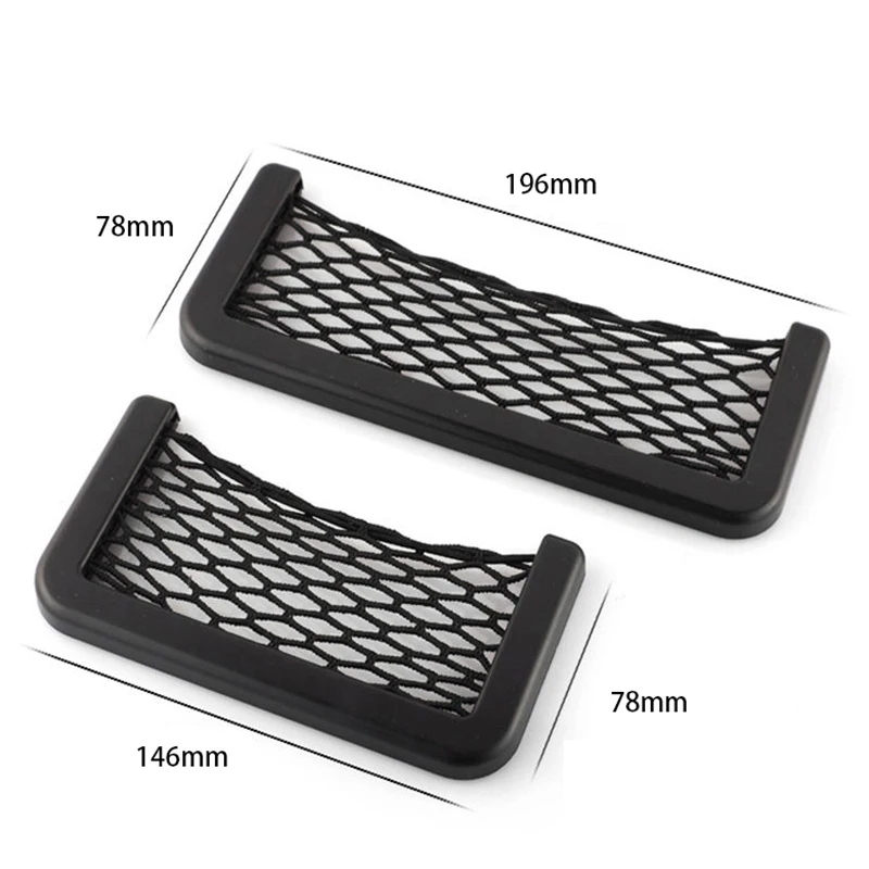 

JSNY 1Pcs Car Organizer Storage Bag Auto Paste Net Pocket Phone Holder Car Accessories 20*8CM 8*15CM Universal