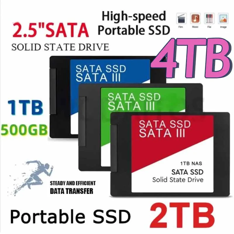 

2.5" SATA 512GB SSD 500GB 1tb SSD Drive Hard Disk For Laptop Microcomputer Desktop Internal Flash Solid State Drive Hard Disk