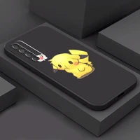 pikachu pok%c3%a9mon phone case for huawei p30 p40 lite p20 pro p smart 2021 2020 2019 z coque liquid silicon back funda