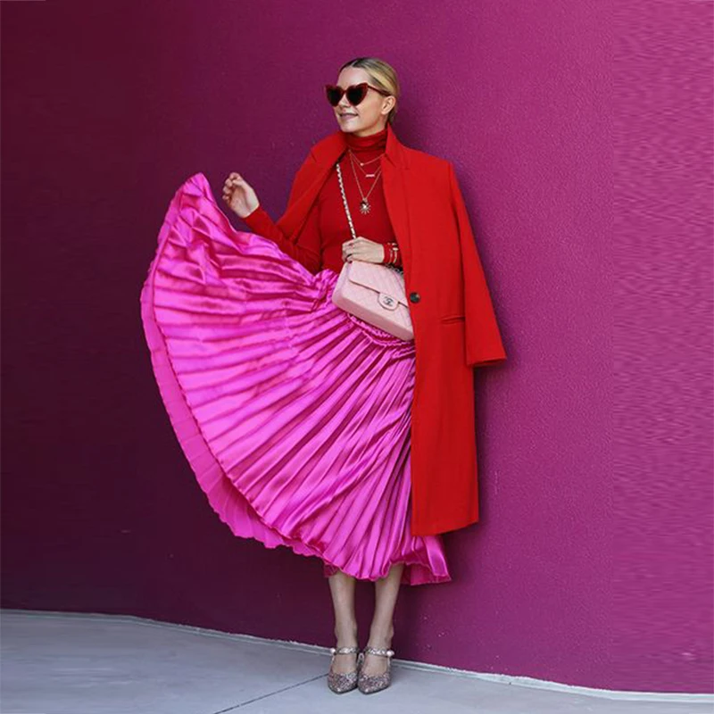 Charming color. Blair eadie в оранжевом. pink colorful long skirt.
