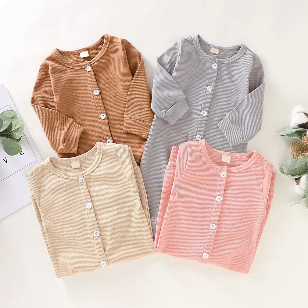 

Romper Child Knitted Long Sleeve Solid Cardigan Jumpsuit Knitted Outfits Bodysuit Clothes For Infant Toddler