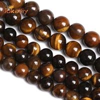 aa natural stone beads yellow tiger eyes round loose beads for jewelry making diy bracelet necklace 4 6 8 10 12 14 16mm 15 inch