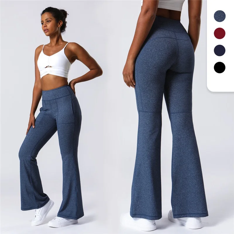 

Women Sports Pant Solid Color High High Waist Yoga Legging Dance Slimming Casual Loose Wide-leg Pants Athletic Fitness Clothing