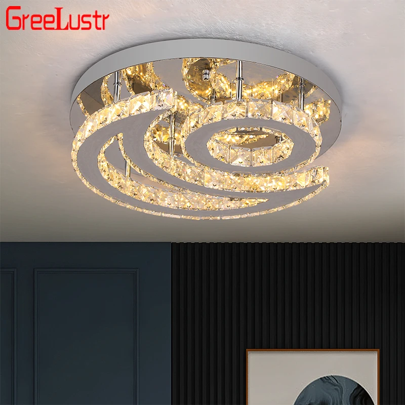 K9 Crystal Ceiling Lamps Modern Bedroom Living Room Led Chrome Chandelier Luminaire Luxury Home Restaurant Pendant Lights New