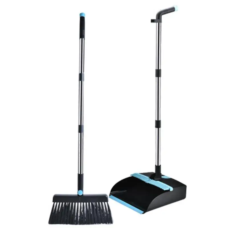 

Folding Broom Set With Dustpan Long Handle 180 Rotation Thick Rod Dense Bristle Soft EVA Foam Easy To Store For Kitchen Bedroom