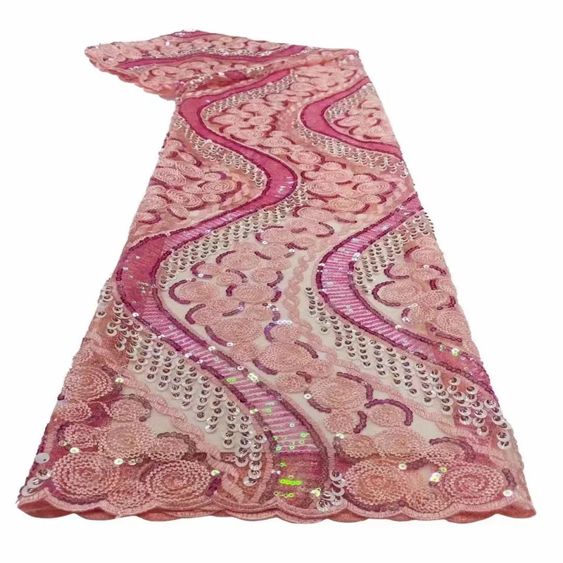 

Розовые блестки африканская французская кружевная ткань 2023 Небесно-Голубой высококачественный тюль кружевной материал для нигерийского свадебного платья зеленый