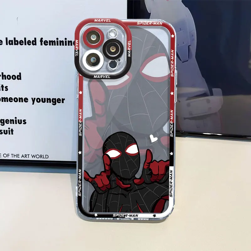 Прозрачный силиконовый чехол из ТПУ для телефона с героями мультфильмов Marvel