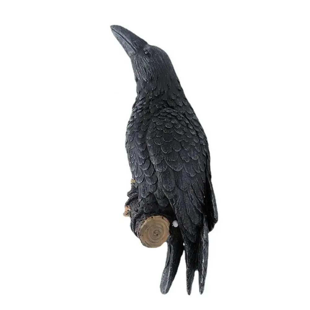 

Home Decorative Accessory Ornaments Realistic Garden Crows Miniature Sculpture Resin Raven Statue Halloween Decor Creative