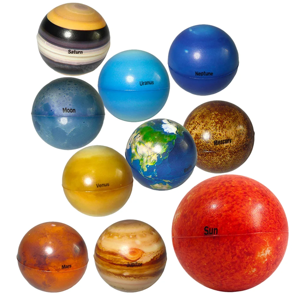 

10 Pcs Bouncy Ball Small Balls Kids Funny Playthings Solid Office Stress Toy Pu Kids Toys Child Planets