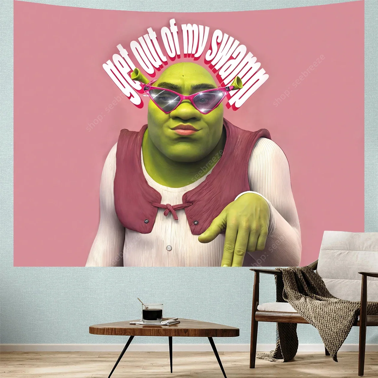 

Гобелен Get Out of My Swamp розовый