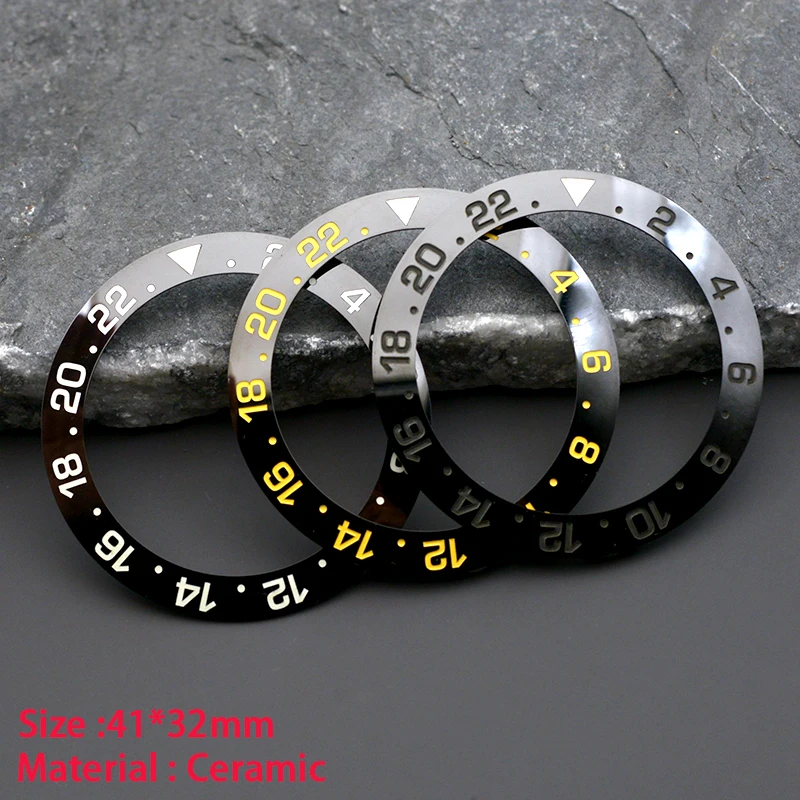 Керамический безель для часов 41*32 мм подходит Samurai Black Series PROSPEX SRPB55K1 корпус NH35 NH36
