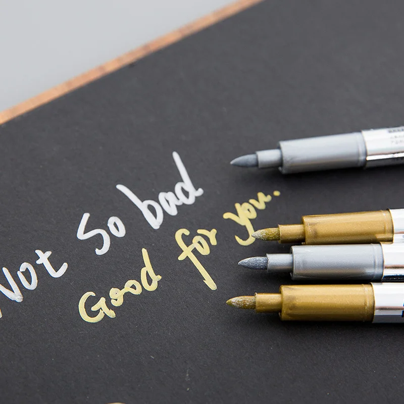 

Gold Silver Metallic Color Pen DIY Paper Tag Photo Album Scrapbooking for Birthday Party Wedding Decor Baby Shower Signing Pen