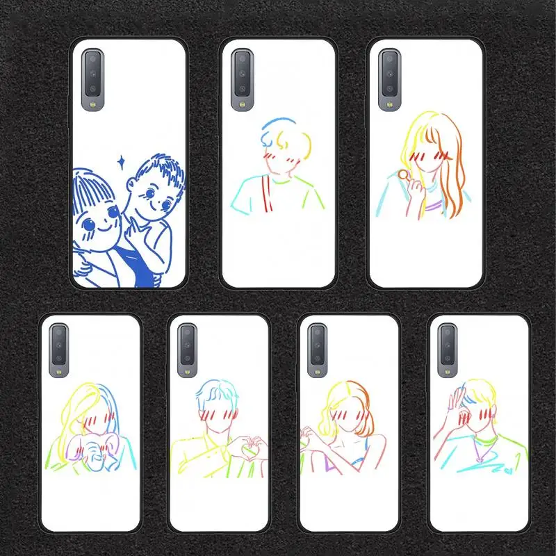 

Simple Painted Head Phone Case For Samsung A51 Galaxy A10 A20 A30S A40 A50 A51 A70 A71 A80 A91 Note 8 9 10 Coque Set