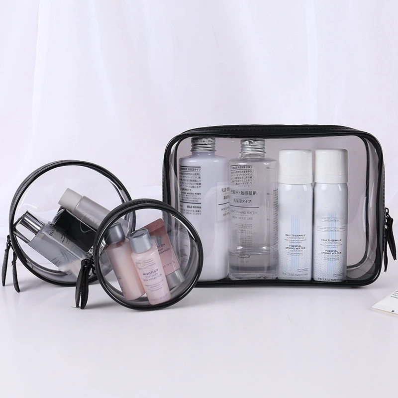 

Transparent PVC Cosmetic Makeup Bag for Women Environmental Travel Toiletry Wash Organizer Case Waterproof Lipstick Toiletry Bag