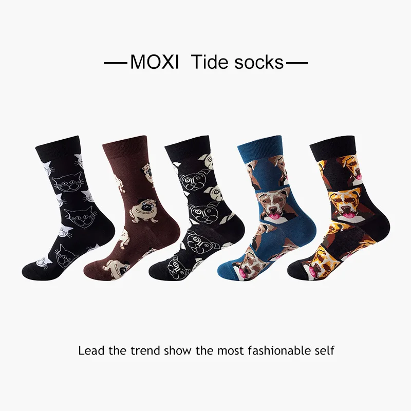 

Combed Cotton Fashion Hip Hop Man woman sox girl unisex Socks Harajuku fruit Skateboard animal Happy check Socks Funny Sokken