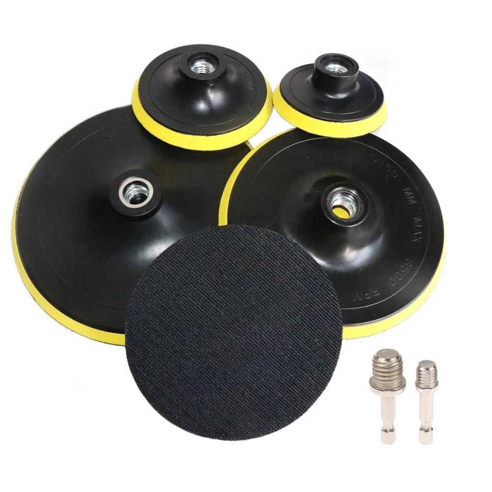 

3-5 Inch Backing Pad Self-Adhesive Polishing Plate With 10/14mm Thread Adapter Angle Grinder Wheel Polishing Machine Tool