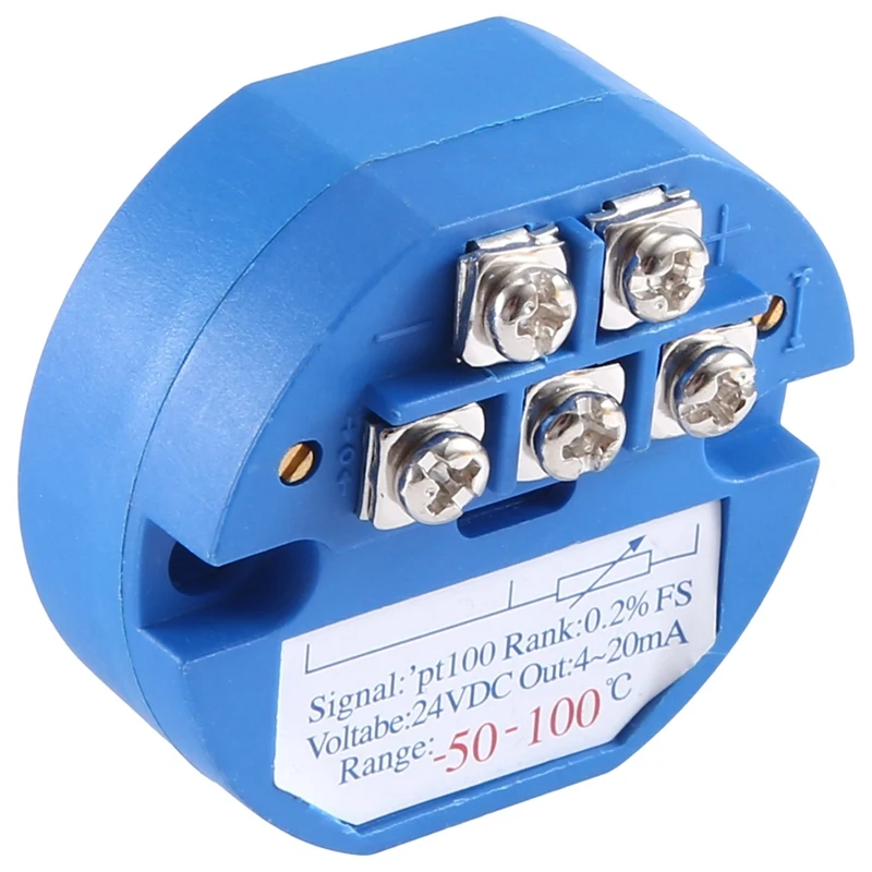 

RTD PT100 Temperature Transmitter Module Thermal Resistance -50-100°C DC24V Output 4-20MA Durable