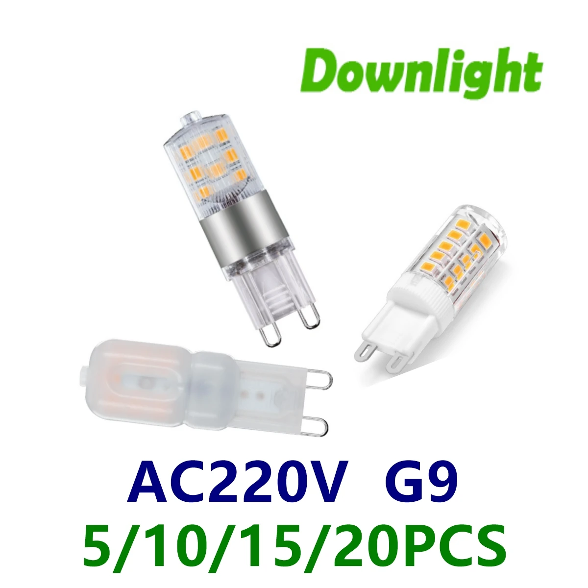 5-20pcs  LED Mini G9 Corn Light AC220V 3W super bright non-strobe warm white light can replace 20W 50W halogen lamp