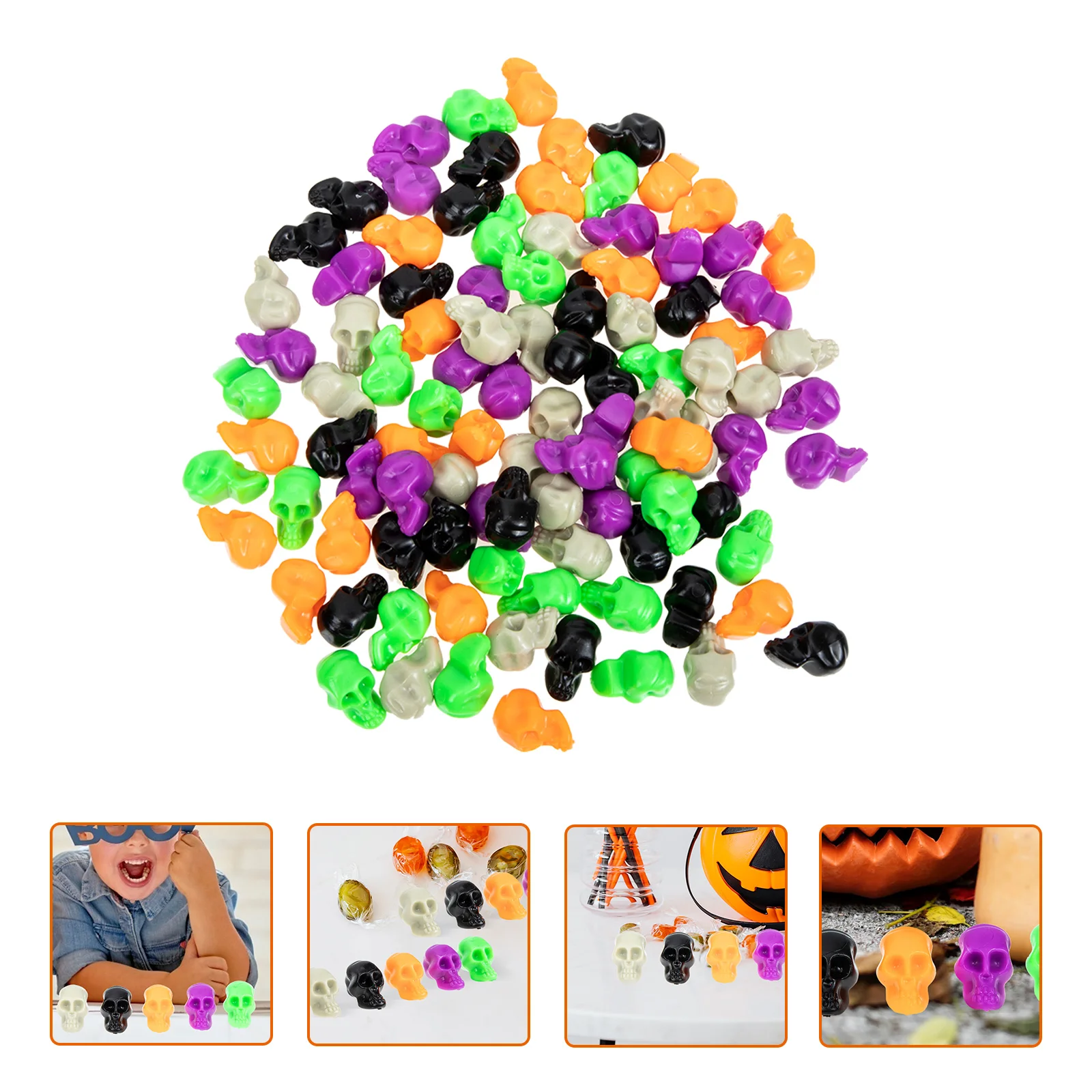 

100 Pcs Decoration Party Favors Halloween Statue Mini Adornments Plastic Props Child Figurines Bulk