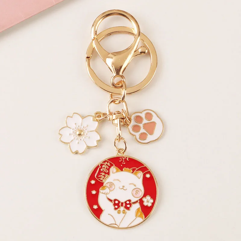 Брелок для ключей с изображением милого кота удачи оригинальный брелок Манеки