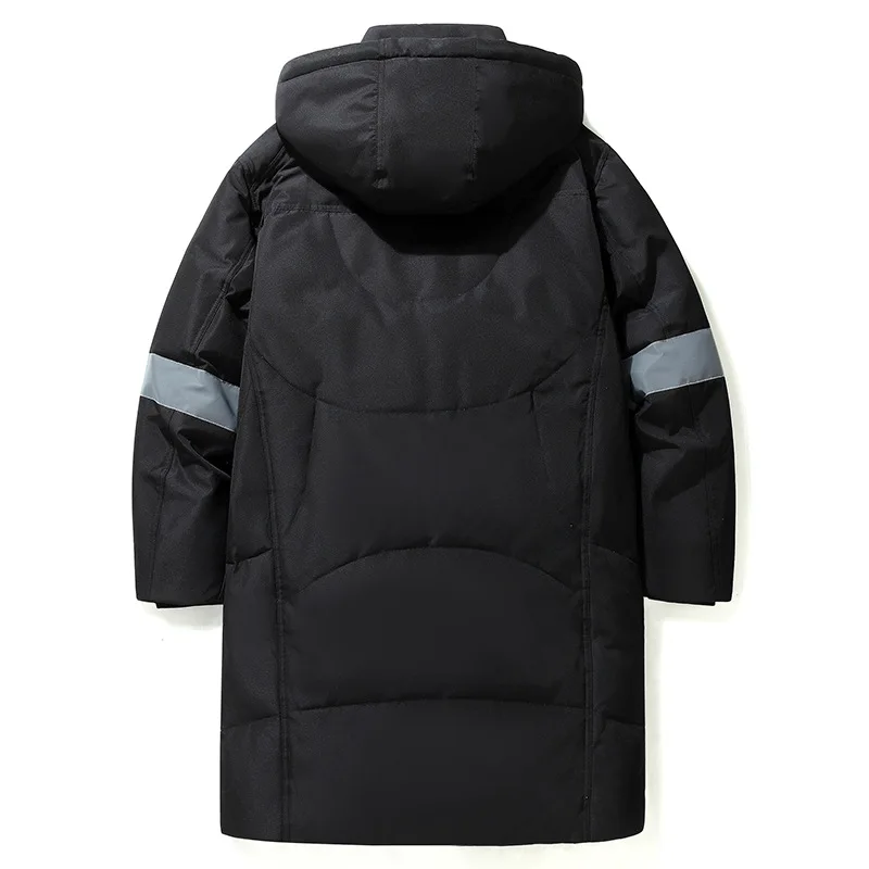 High Quality Down Jacket Men's Winter Mid-length Warm Down Coats New Trend Winter Thick Casual Parka Jacket Windproof Black