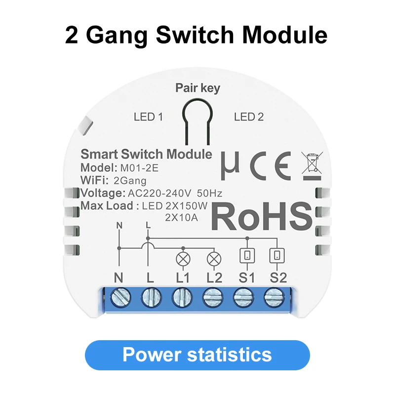 

Модуль переключателя Mini Tuya Wi-Fi, умный выключатель света 10A, 100-240 В, выключатели «сделай сам», мониторинг мощности, интеллектуальная домашняя автоматизация