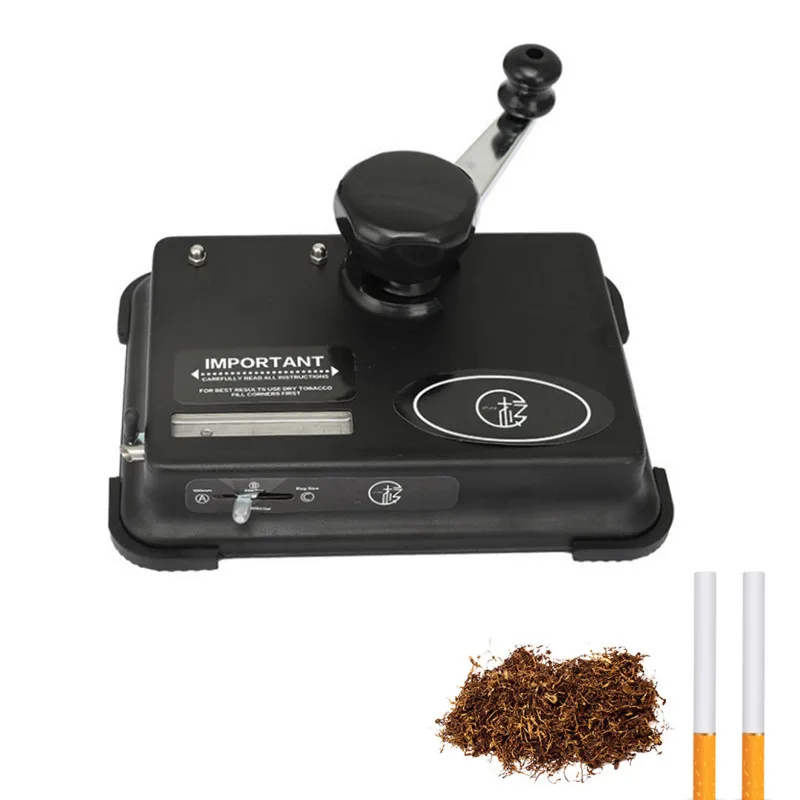 

Stainless Steel Cigarette Maker Roller Hand-cranked Tobacco Rolling Machine Manual Cigarette Filling Machine Smoking DIY Tools
