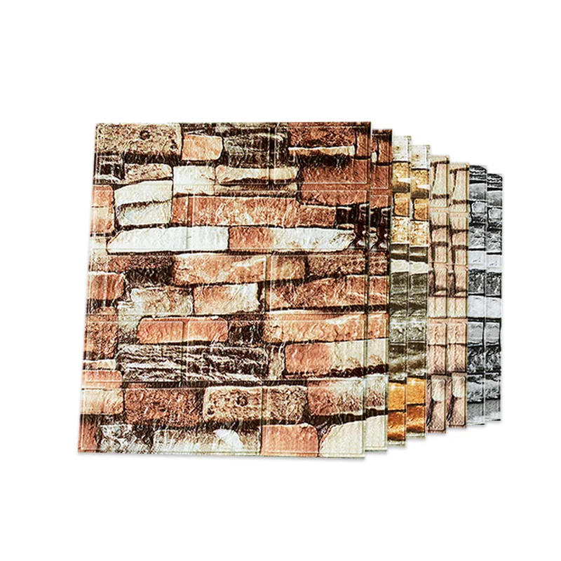 

20PCS 3D Brick Wall Stickers Wallpaper Decor Thick Living Room Brick PE Foam Stone Embossed for Kids Room Home 35X38.5CM