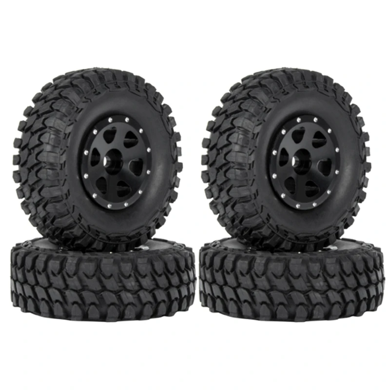 

4Pcs 58Mm 1.0 Inch Beadlock Wheel Rim Rubber Tire Tyre For 1/18 1/24 RC Car Axial SCX24 AX24 Traxxas TRX4M FCX24