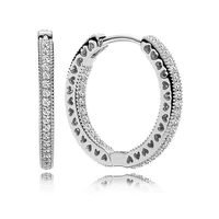 original hearts of circles earring with crystal hoop earrings for women 925 sterling silver wedding gift pandora jewelry