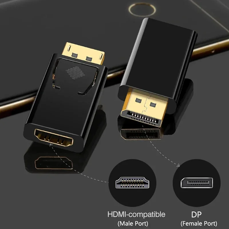 Совместимый с DisplayPort-HDMI адаптер 4K 1080P DP папа-мама HDMI-совместимый преобразователь