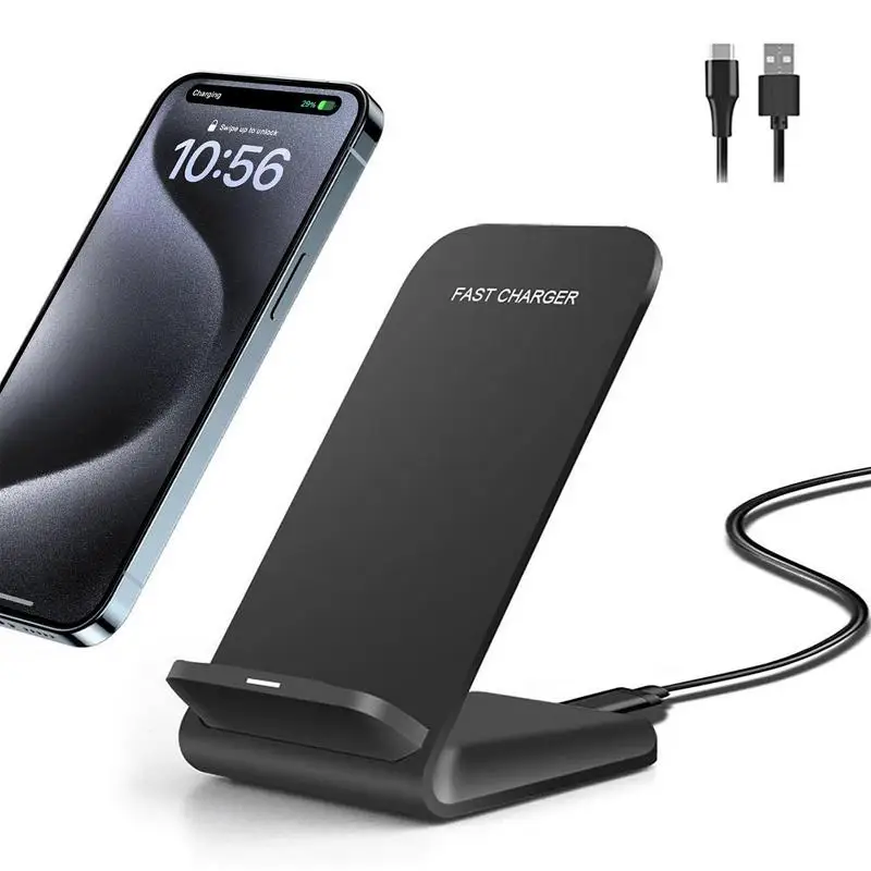 Беспроводное зарядное устройство 15 Вт подставка для iPhoneSamsungXiaomi Индукционная