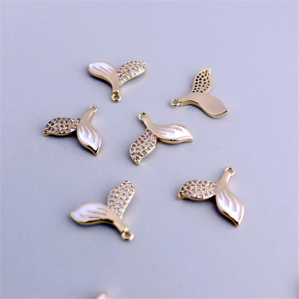 

Подвеска для браслета и ожерелья с фианитом, цвет золото 14 к, высота 12*15 мм