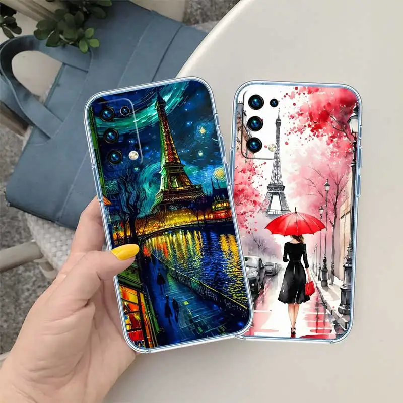 Фото Прозрачный чехол для телефона HY22 Paris Eiffel Tower для Motorola Moto G7 G8 G9 G84 G85 G73 G24 G15 Z2 Play Power Plus №5