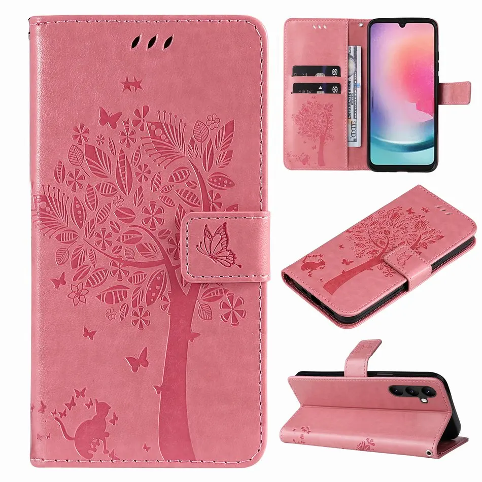 

Tree Embossing Case For Nokia G10 G11 G20 G21 G50 X10 X20 C10 C20 6.3 6.2 7.2 1.3 2.3 2.4 3.4 Lovely Cat Girls Phone Wallet P06F