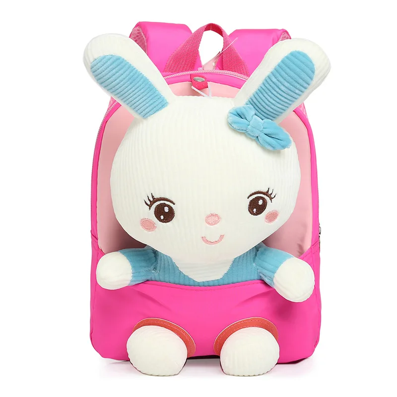 Kindergarten Schoolbag 2021 Autumn and Winter New Doll Plush Backpack Cartoon Rabbit Male and Female Babies Children's Backpacks
