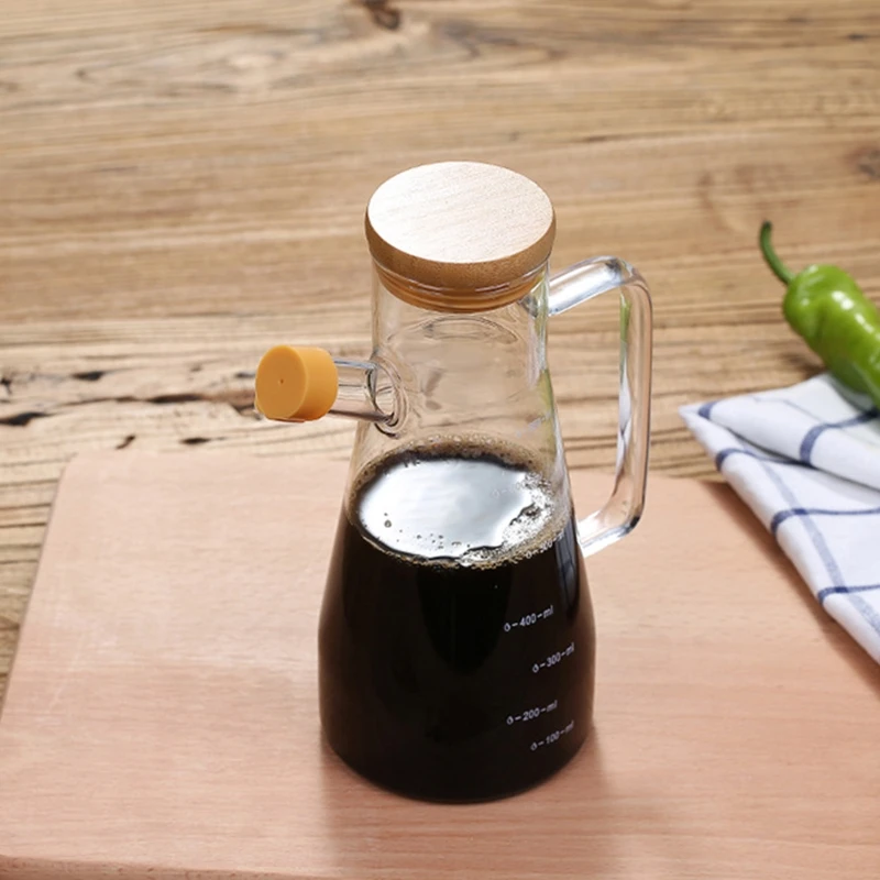 

Прозрачная стеклянная бутылка для масла, с ручкой, бутылка для масла, подходит для кухонного инструмента, соевый уксус