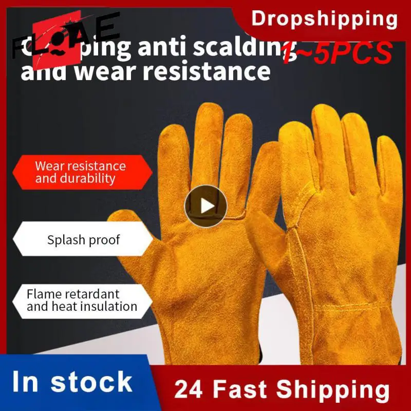 

Рабочие перчатки мужские из мягкой воловьей кожи, перчатки для вождения, охоты, фермы, сада, сварки, охранной защиты, рабочие, механические перчатки, 1 ~ 5 шт.