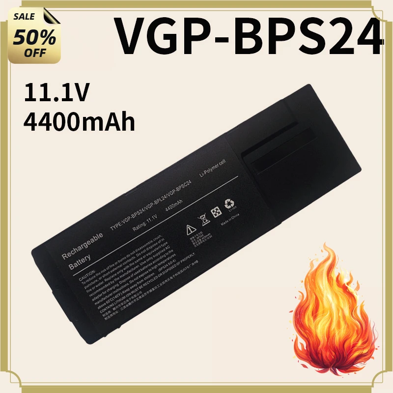 Фото Новая сменная литий-ионная батарея 11.1V 4400mAh для ноутбуков Sony VGP-BPS24 PCG-41217T PCG-41215T VPCSD-113T, высокая емкость №1