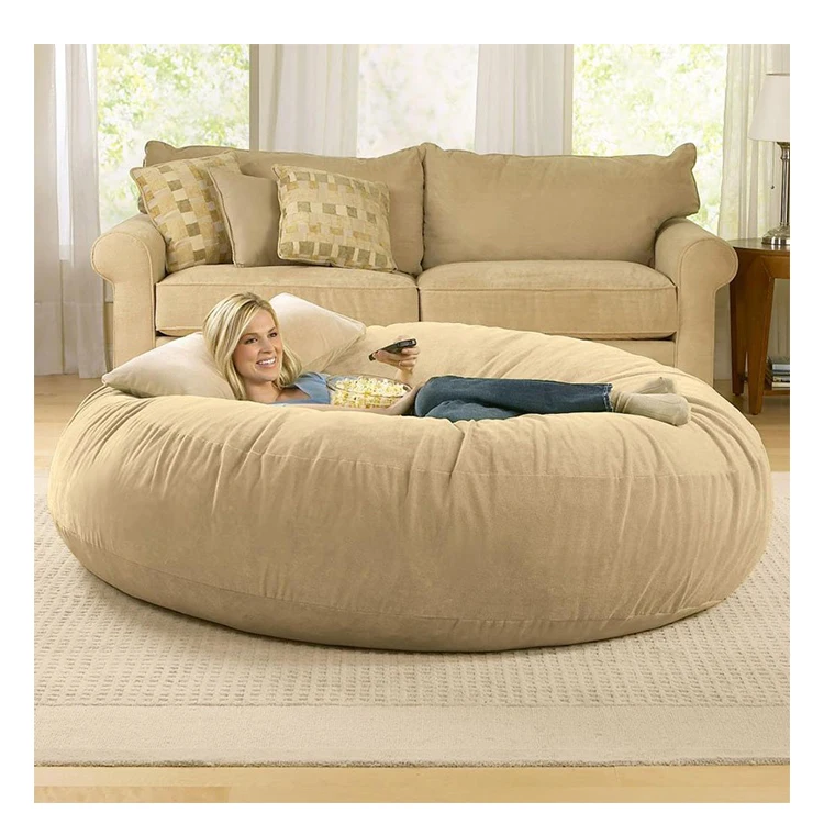 

New 7ft shredded sponge filled foam bean bag large lazy sofa living room sofas giant bean bag chair