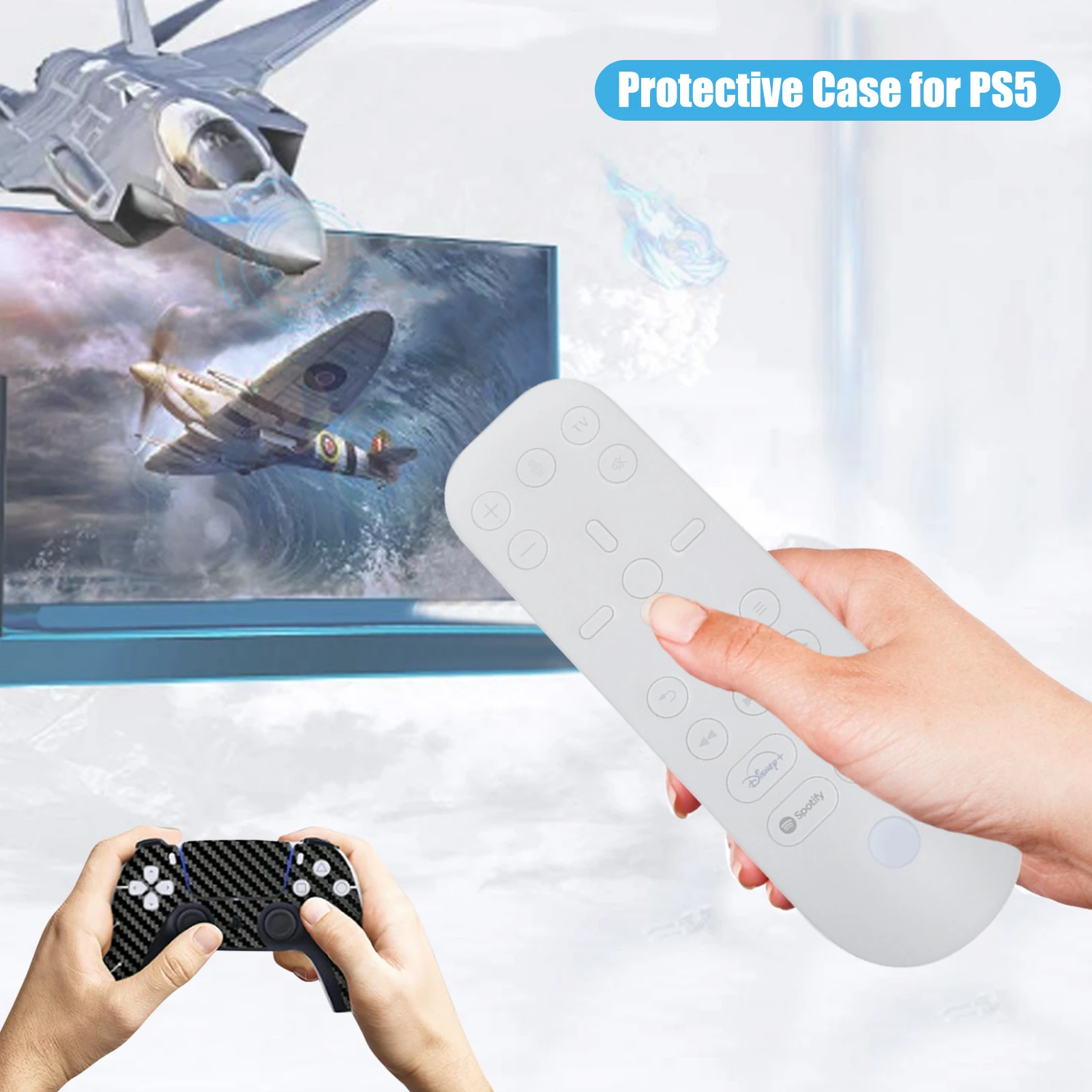 

Soft Silicone Case Remote Control Protective Cover For PS5 Sony PlayStation Dustproof Game Console Media Remote Control Case
