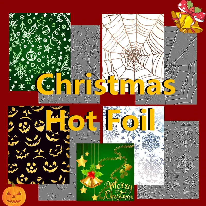 

Рождественская популярная фольга Cobweb сетка Лось призрак тыква фон Скрапбукинг тиснение рамки карточка ремесло Хэллоуин металлические пре...